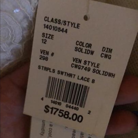 NEED GONE! PLEASE READ DESCRIPTION Oleg Cassini lace strapless wedding dress - Picture 3 of 6